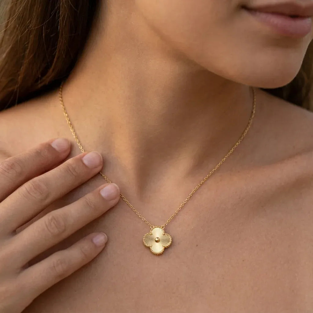 Alora Four-Leaf Gold Clover Necklace | Waterproof 18k Gold