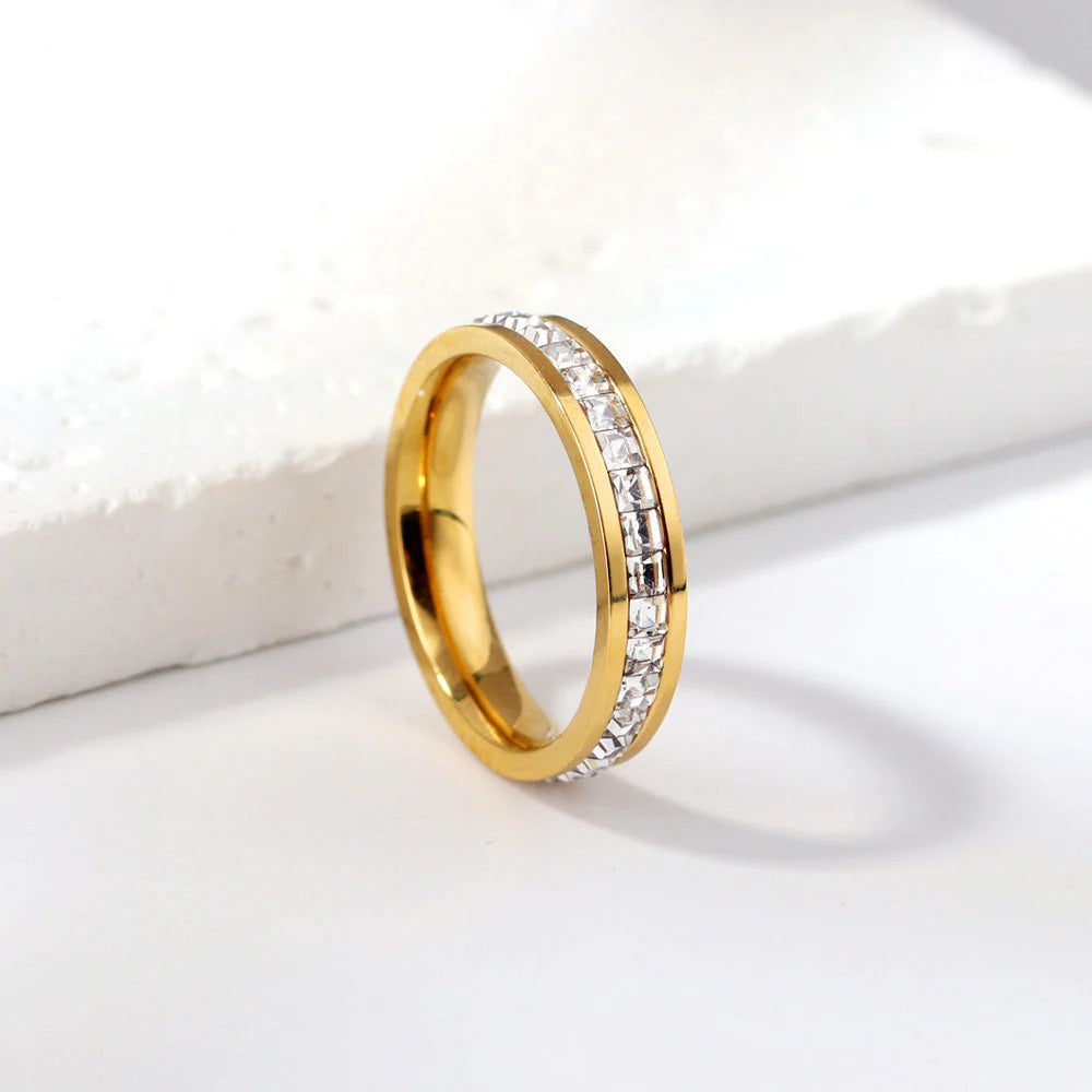 June Jewelled Band Ring | Waterproof 18K Gold