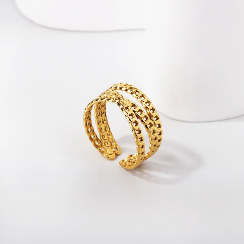 Jude Multi Link Cuff Ring | Waterproof 18K Gold