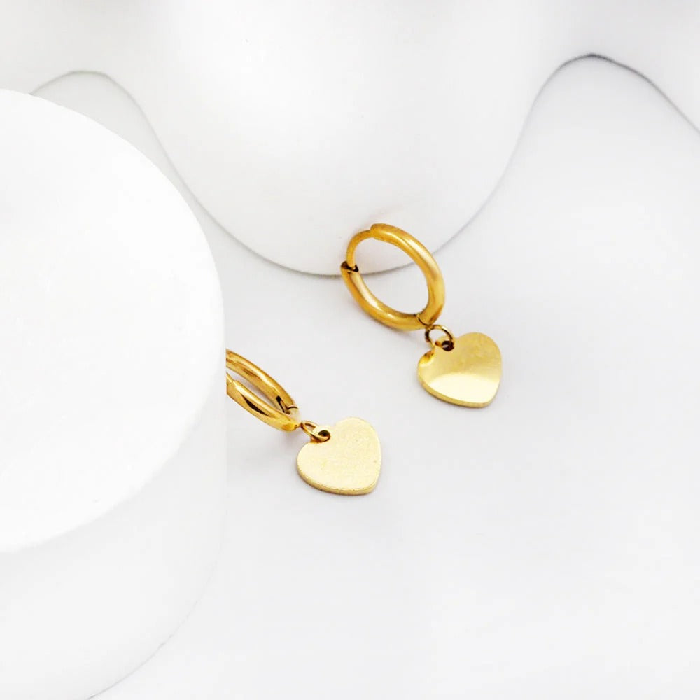 Artie Heart Hoops | Waterproof 18k Gold & Silver