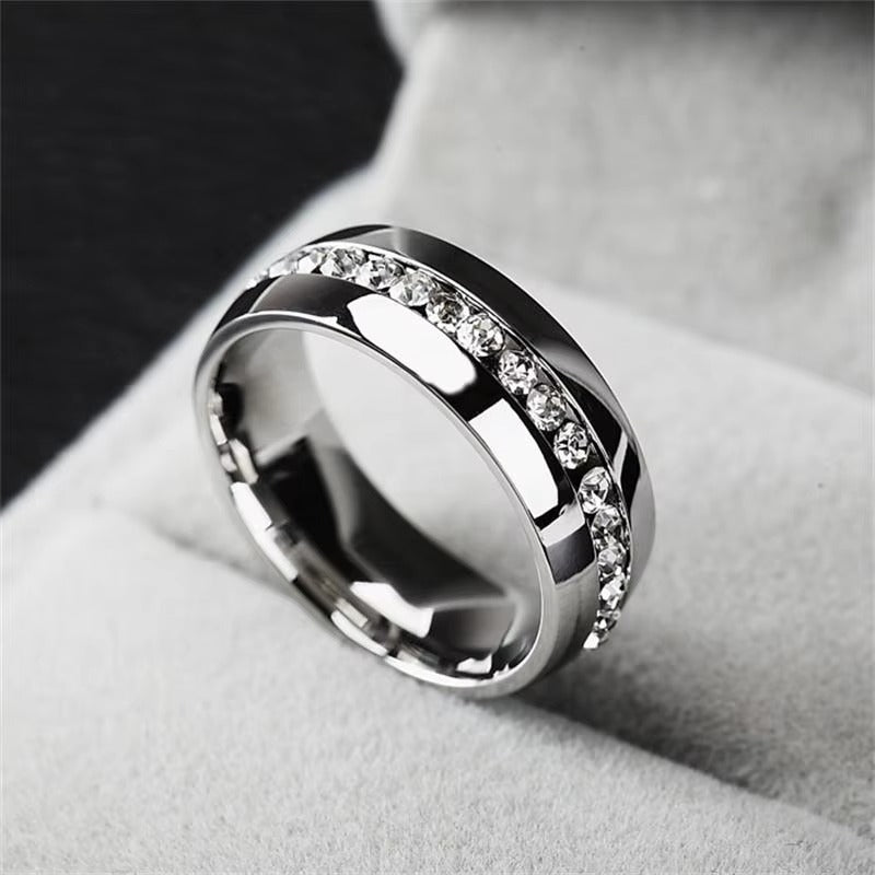 Lili Jewelled Band Ring | Waterproof Silver