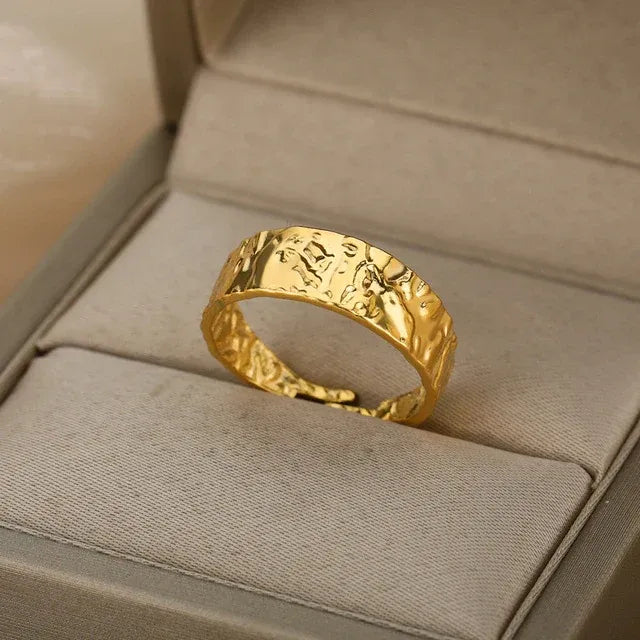 Camila Textured Open Ring | Waterproof 18k Gold