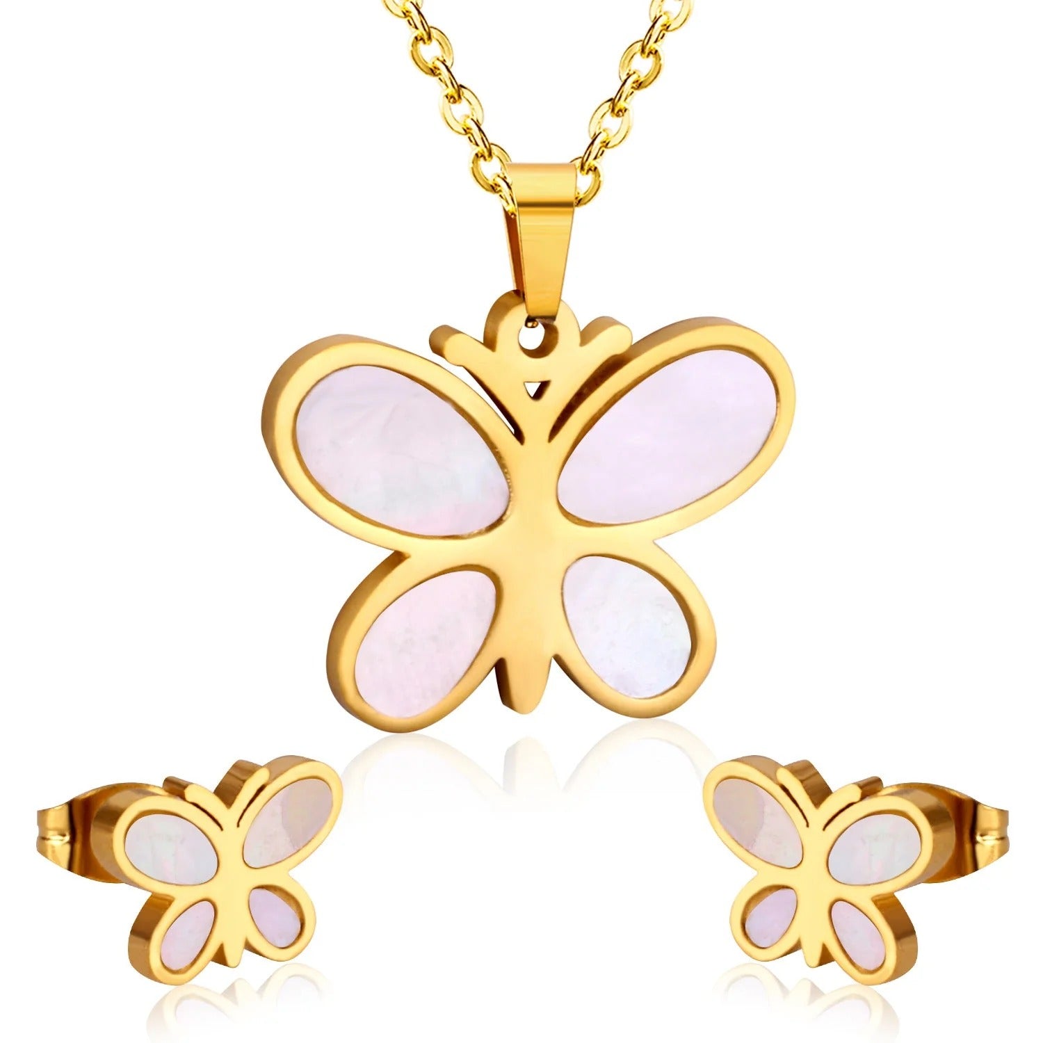 Mya Lustrous Pearl Inlay Butterfly Set | Buy Set or Individual
