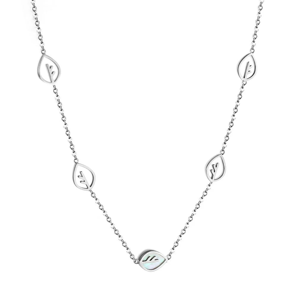 Ember Shell Leaves Necklace | Waterproof 18k Gold & Silver
