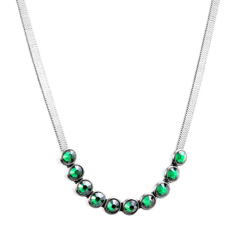 Elsa Green Emerald Necklace | Waterproof 18k Gold & Silver