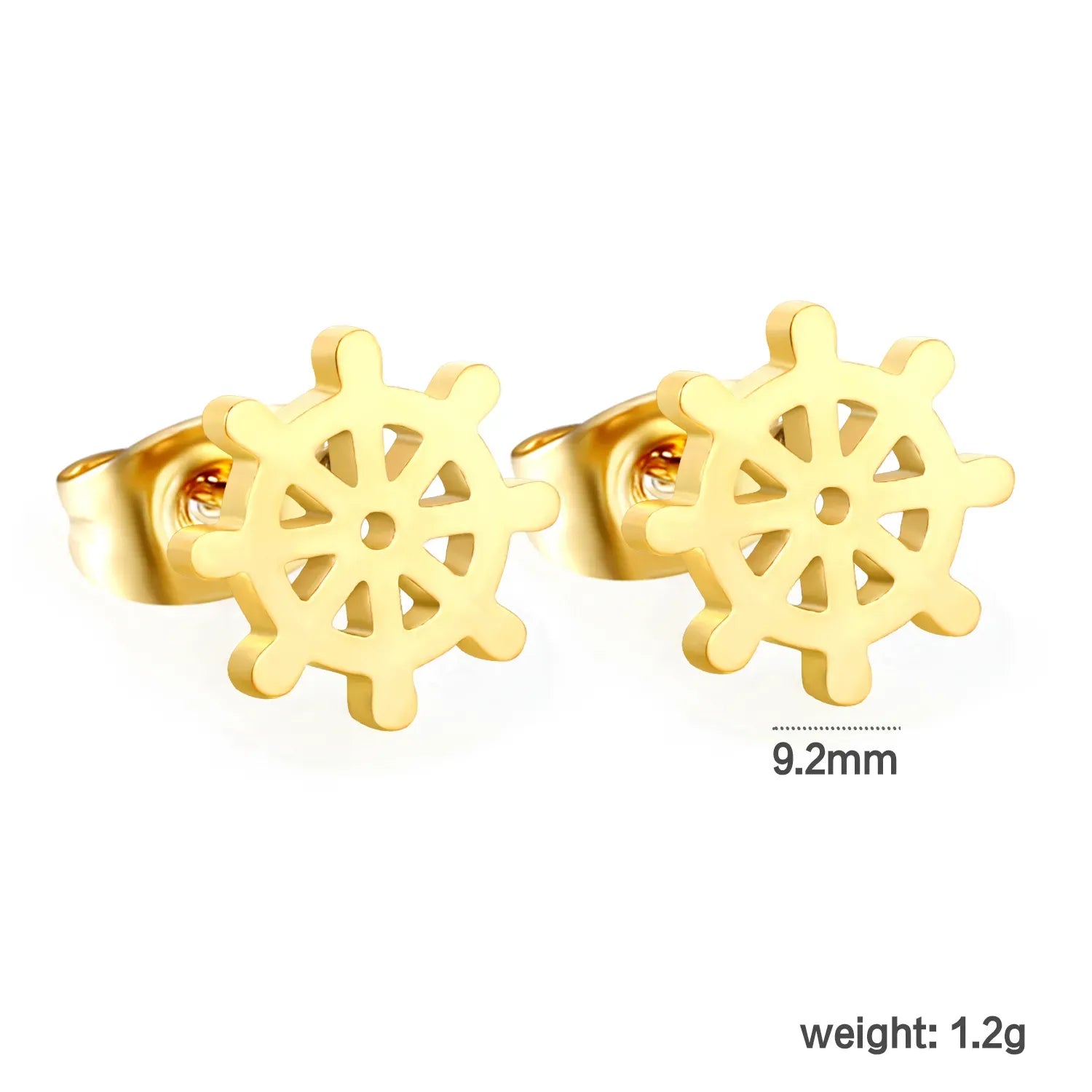Amber Helm Studs | Waterproof 18k Gold