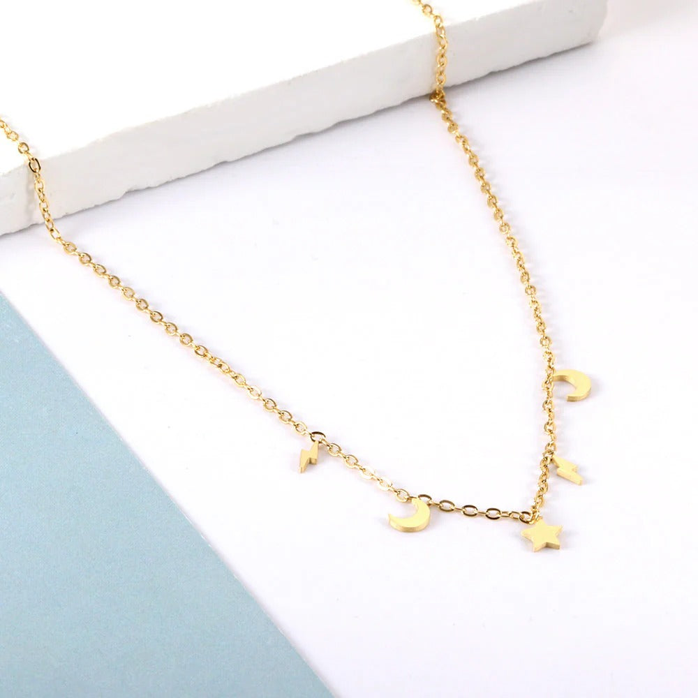 Erica Cosmic Charm Necklace | Waterproof 18k Gold