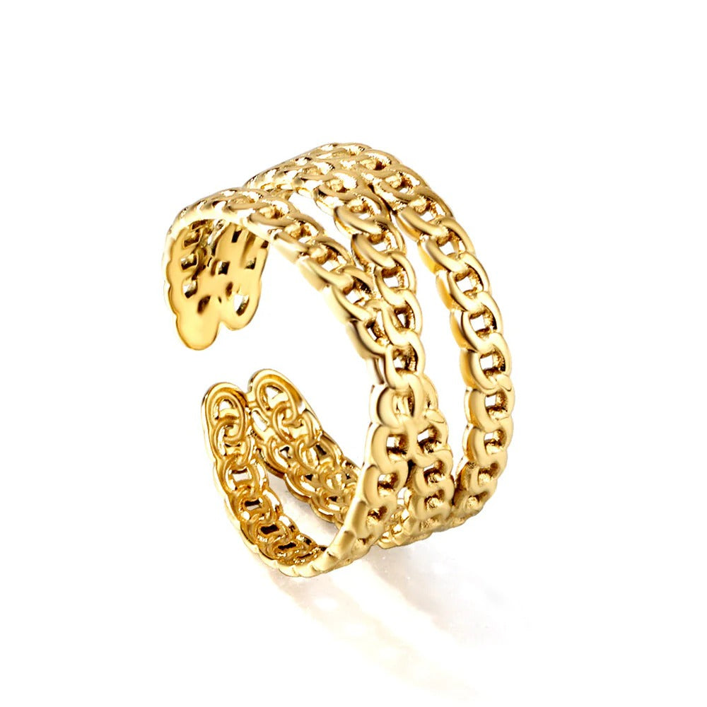 Jude Multi Link Cuff Ring | Waterproof 18K Gold
