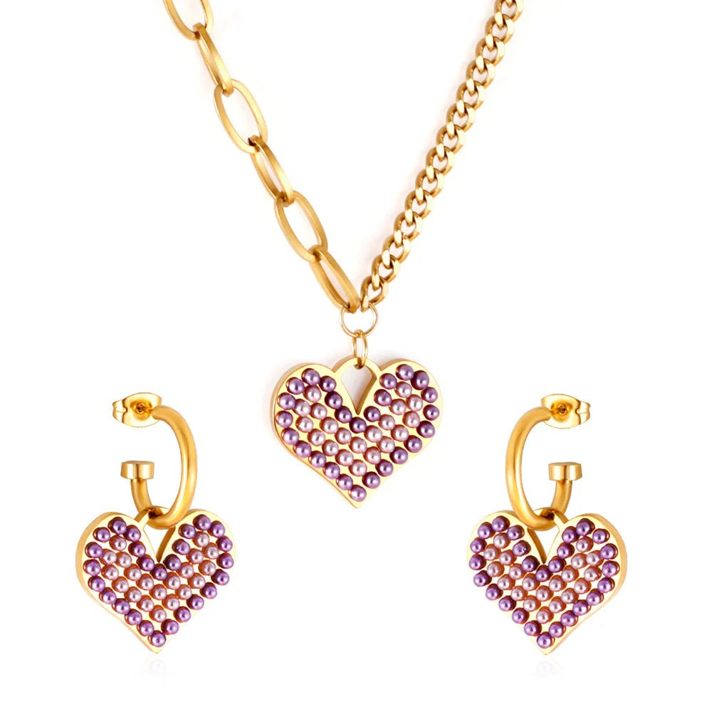 Avery Pink Pearls Heart Set | Buy Set or Individual