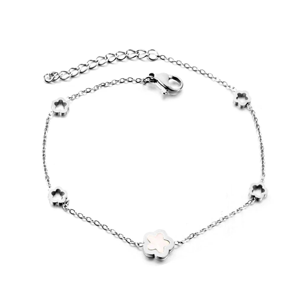 Gigi Clover Chain Bracelet | Waterproof Silver Steel