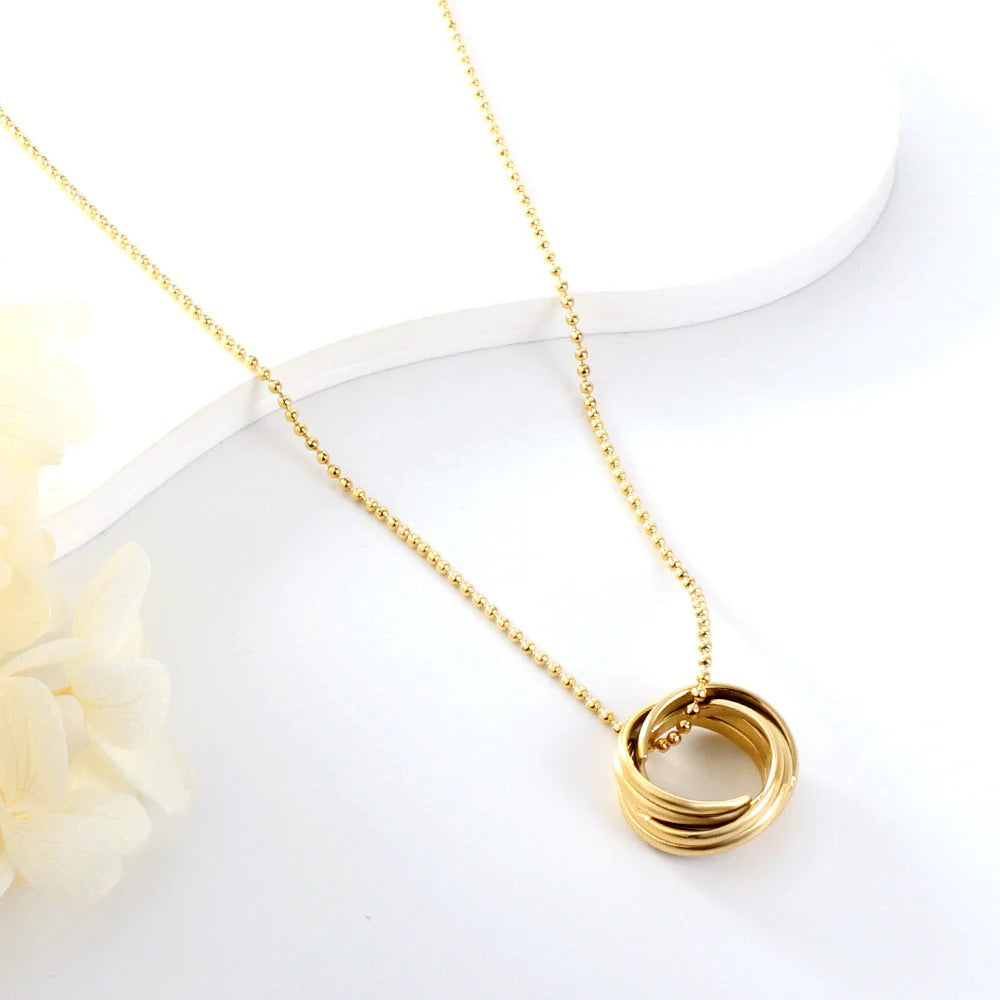Ella Love Ring Necklace | Waterproof 18k Gold