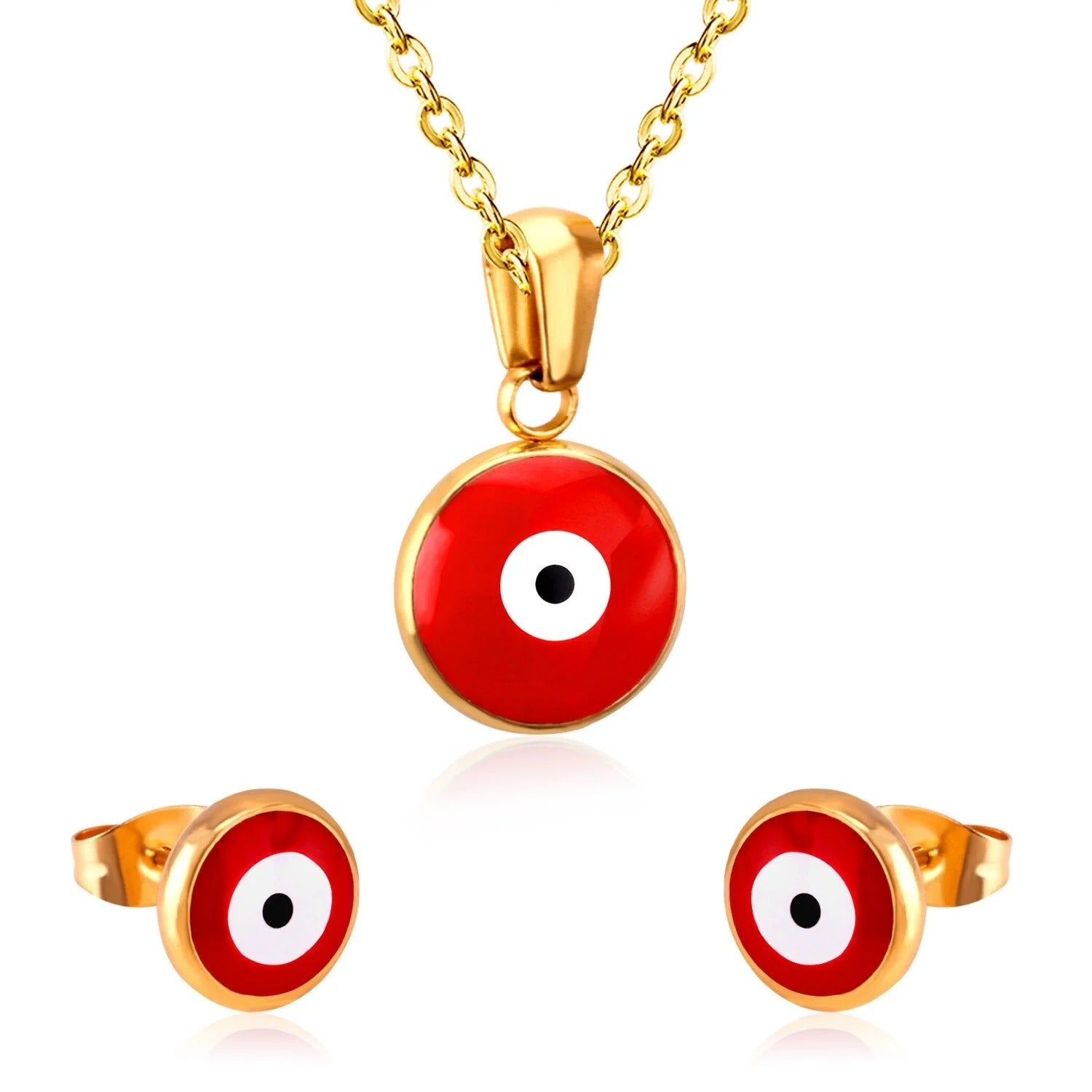 Coral Vivid Red Evil Eye Protection Set | Buy Set or Individual
