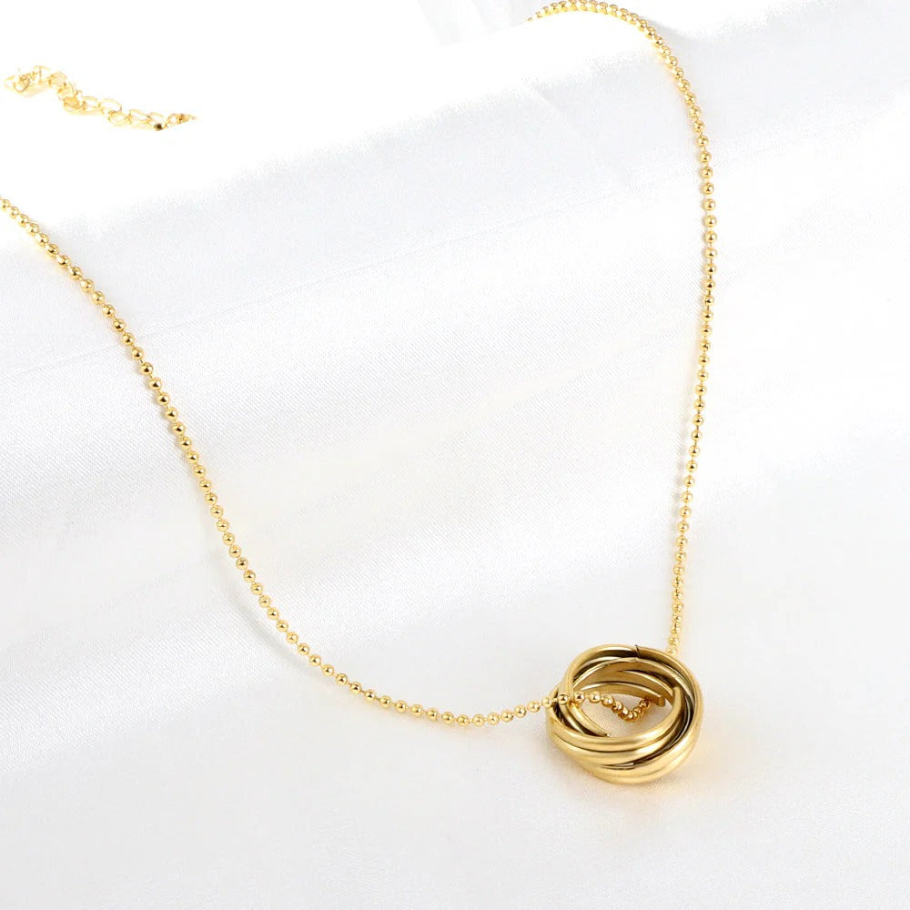 Ella Love Ring Necklace | Waterproof 18k Gold