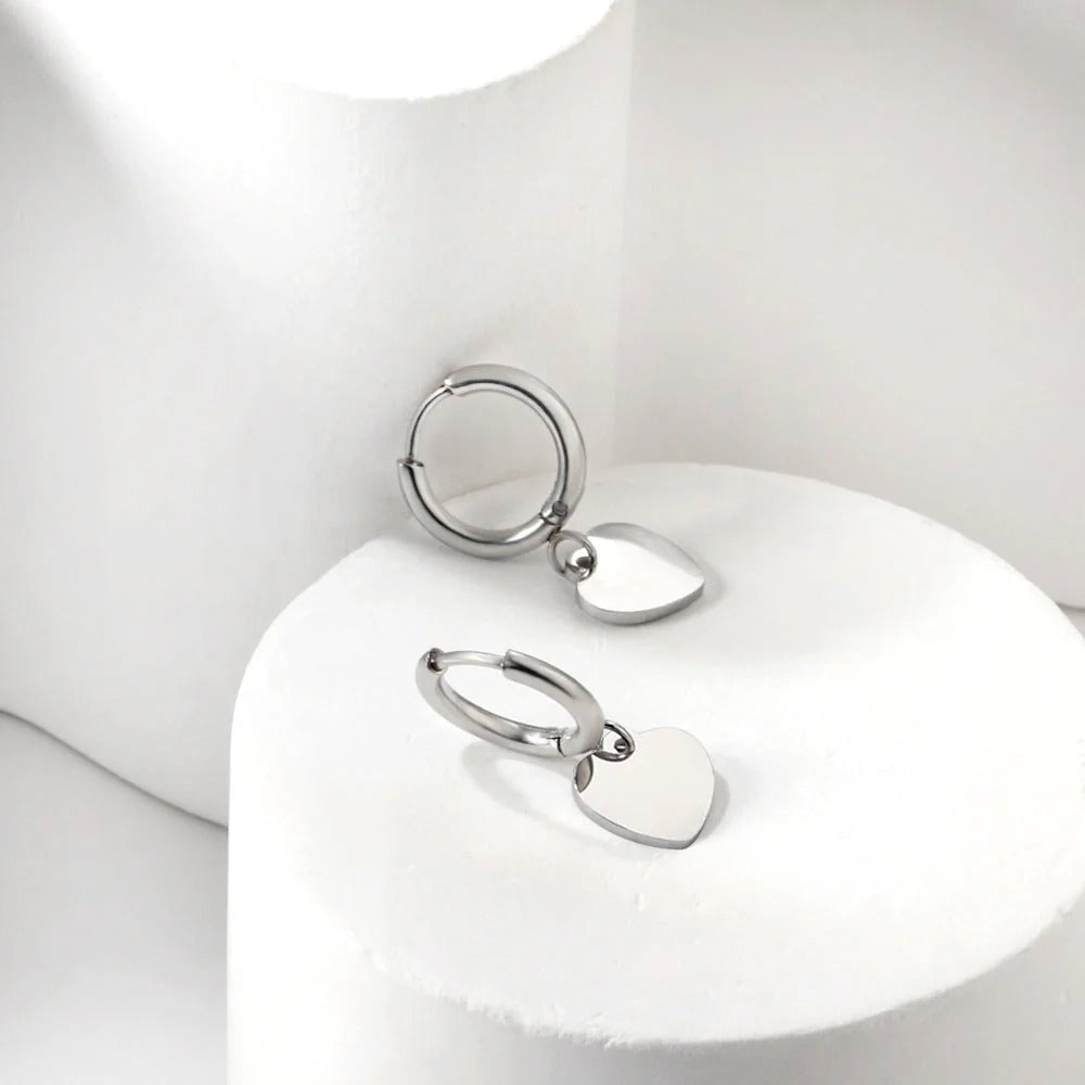 Whisper Heart Huggie Hoops