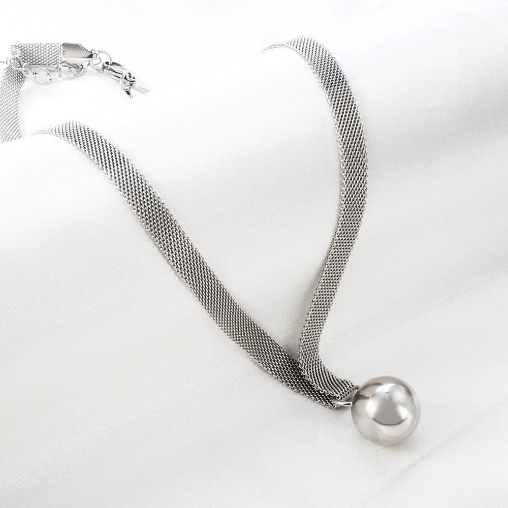 Emilia Ball Pendant Necklace | Waterproof 18k Gold & Silver