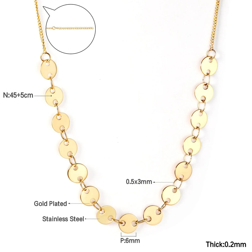 Faye Round Link Necklace | Waterproof 18k Gold & Silver
