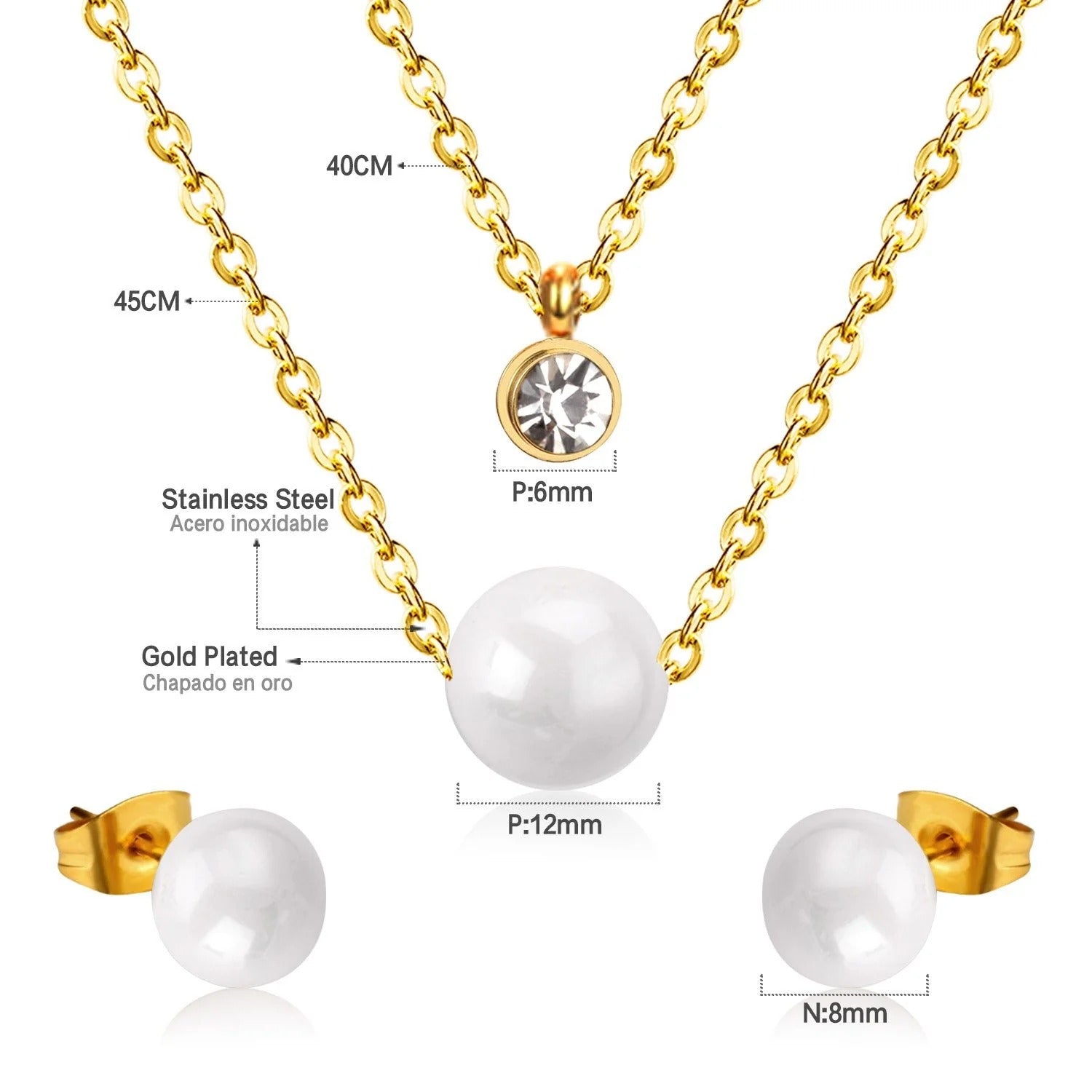 Lara Cascading Pearl & CZ Layered Set | Buy Set or Individual