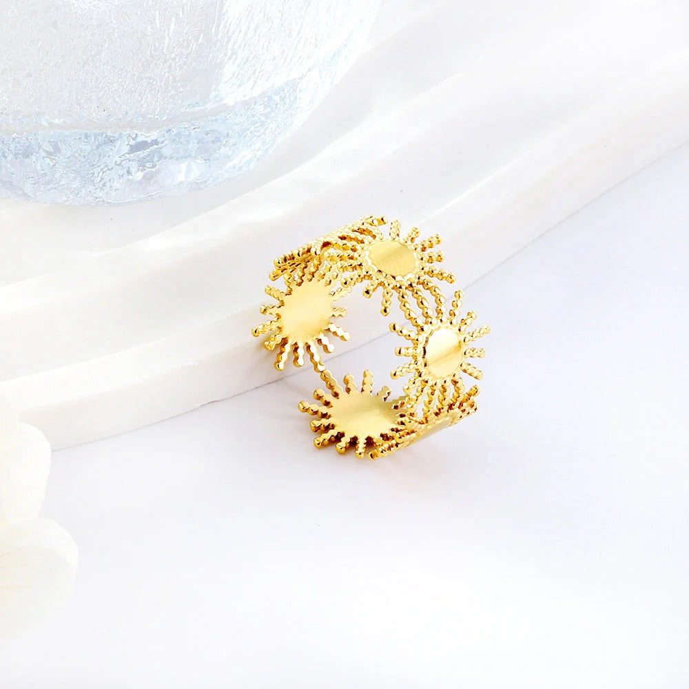 Lennon Sun Adjustable Ring | Waterproof 18K Gold