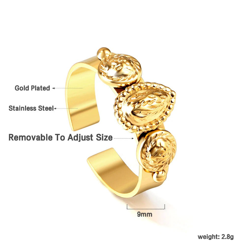 Isabell Open Cuff Ring | Waterproof 18K Gold