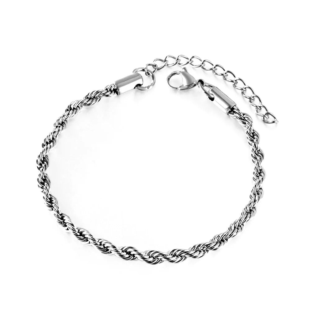 Giselle Twisted Chain Bracelet | Waterproof Silver Steel
