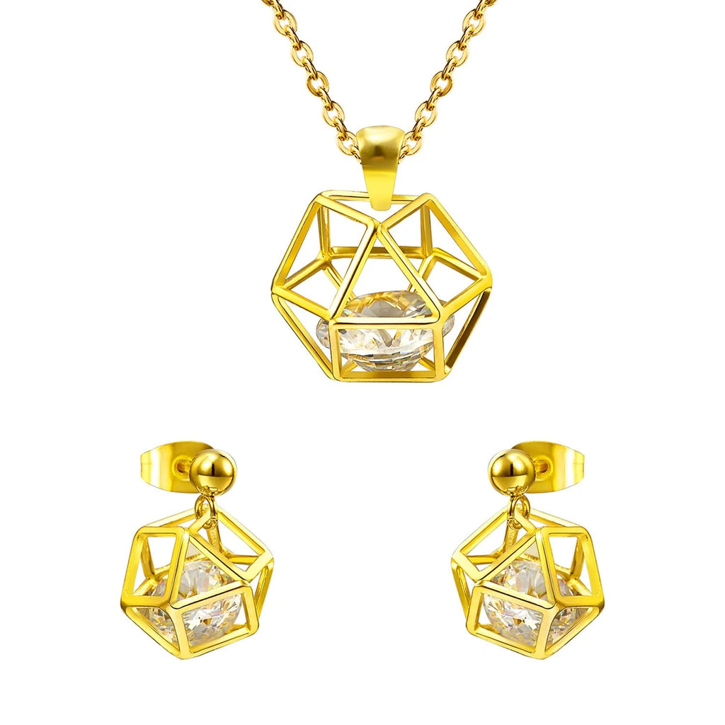Veda Hexagonal Cage Crystal Set | Buy Set or Individual