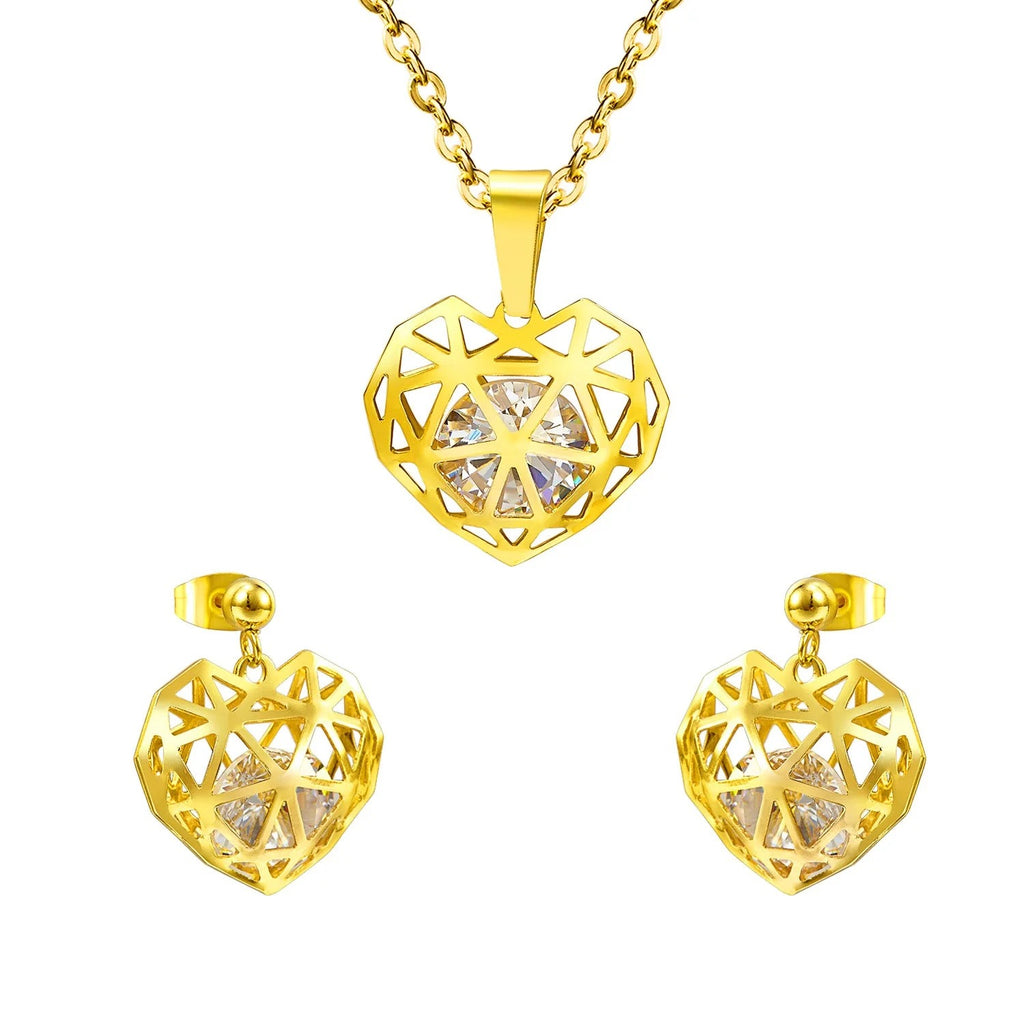 Norey Heart in Cage Crystal Set | Buy Set or Individual