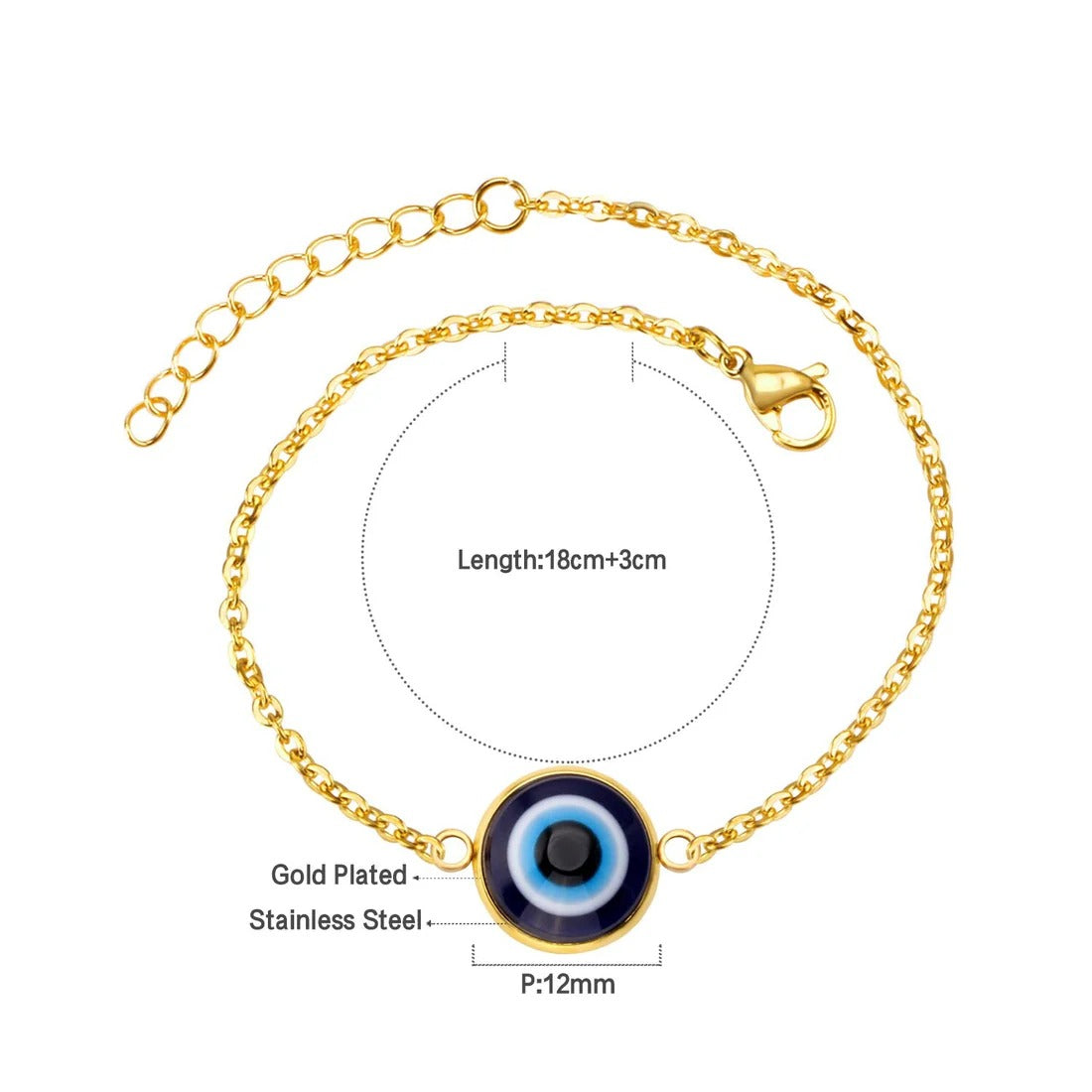 Blossom Evil Eye Bracelet | Waterproof 18k Gold & Silver
