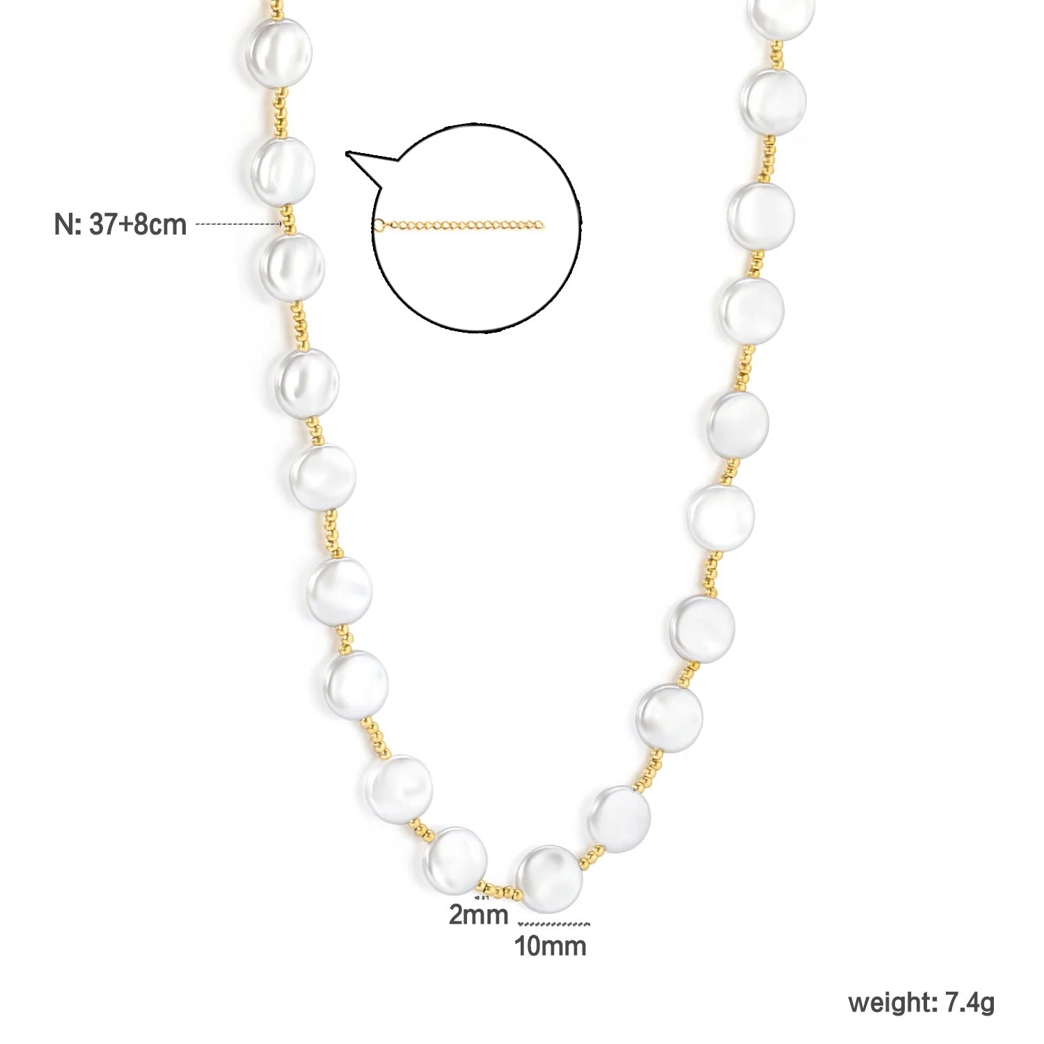 Dorothy Pearl Station Necklace | Waterproof 18k Gold & Silver