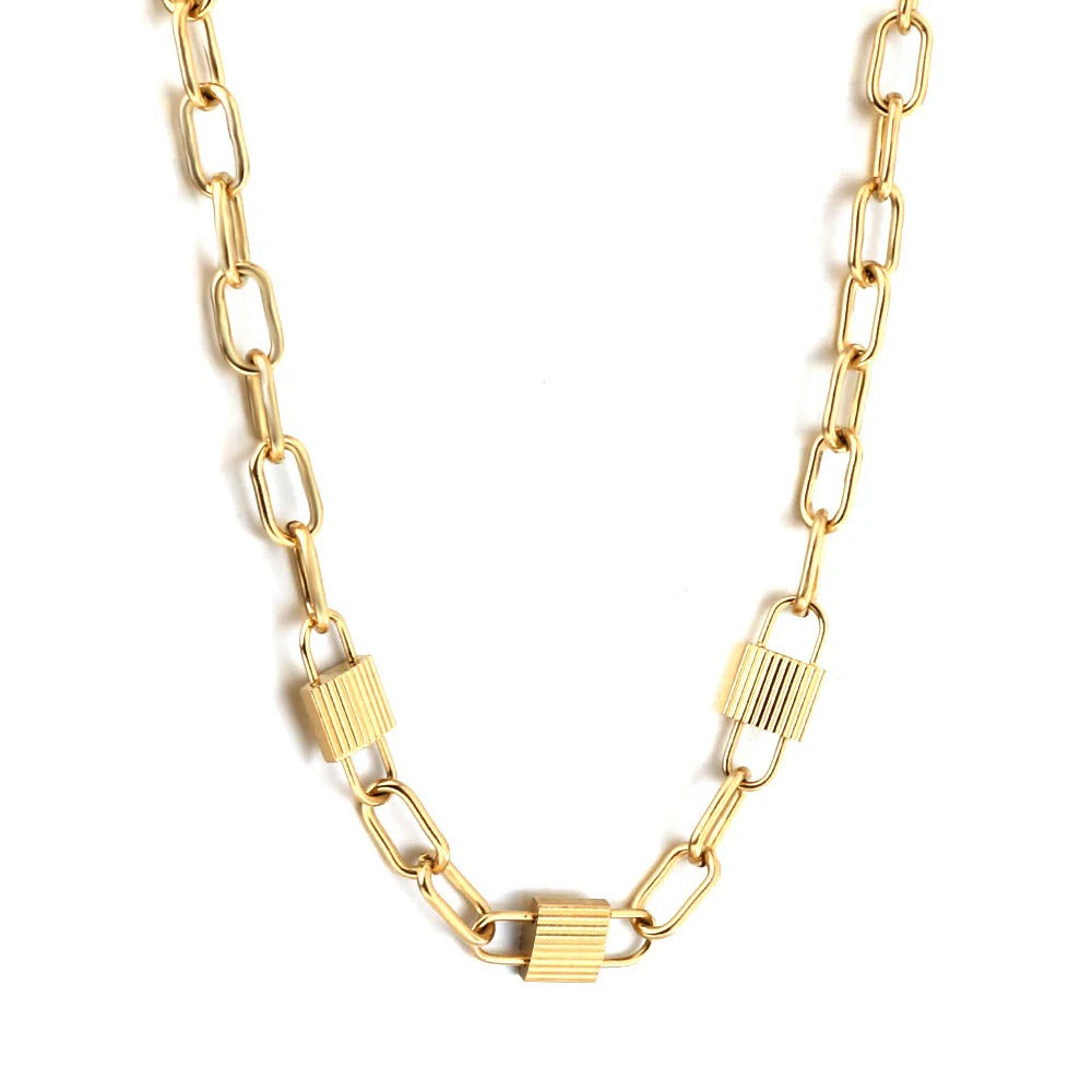 Eliana Love Lock Necklace | Waterproof 18k Gold