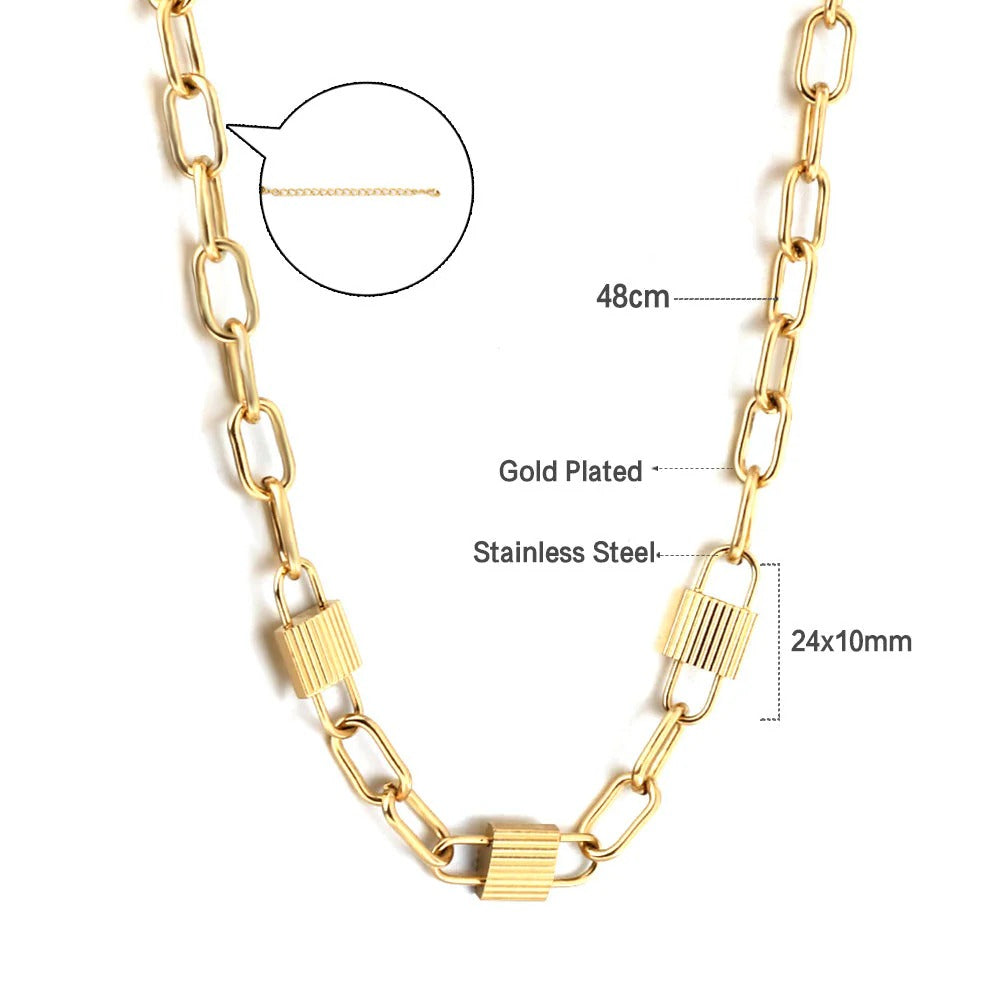 Eliana Love Lock Necklace | Waterproof 18k Gold