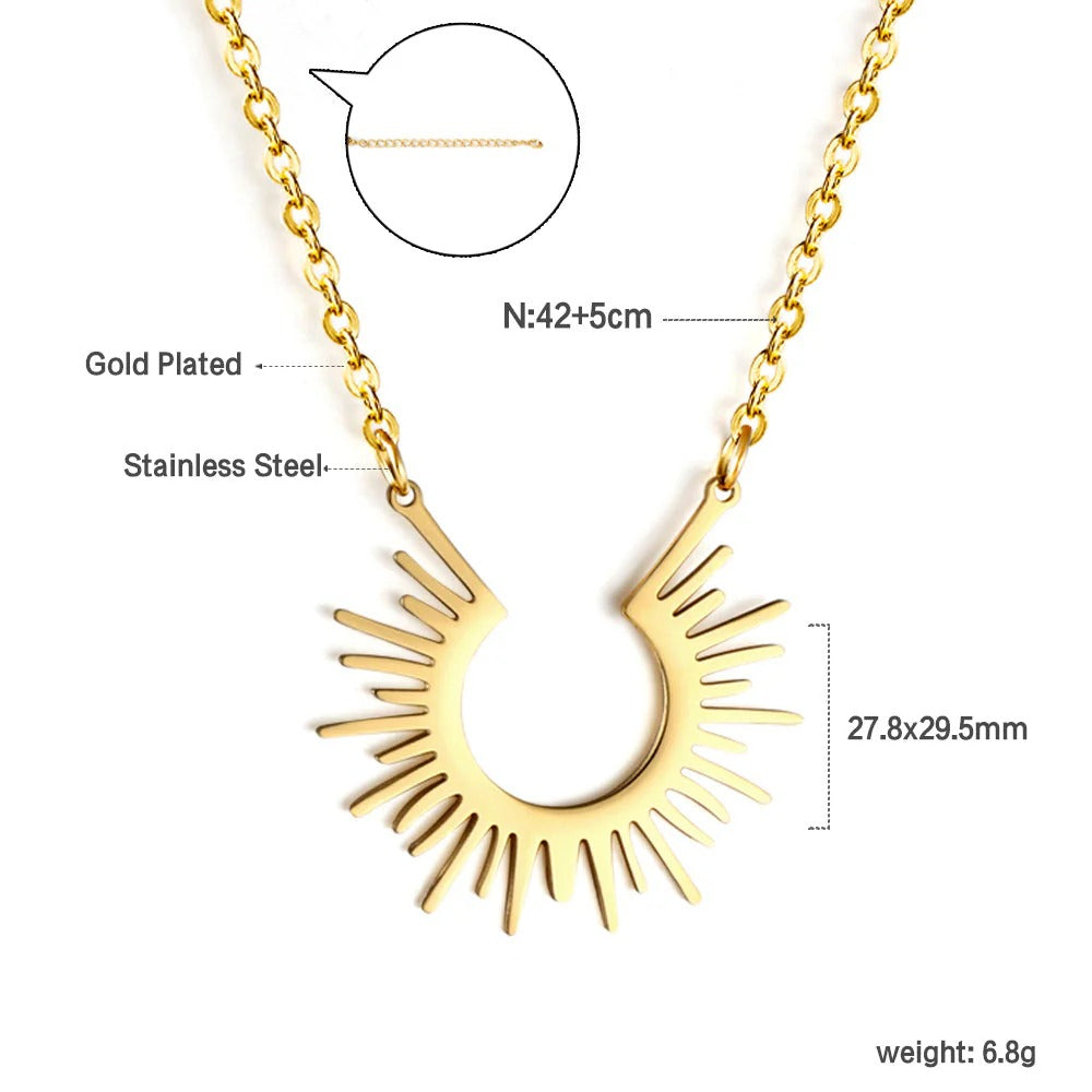 Dixie Sun Rays Necklace | Waterproof 18k Gold