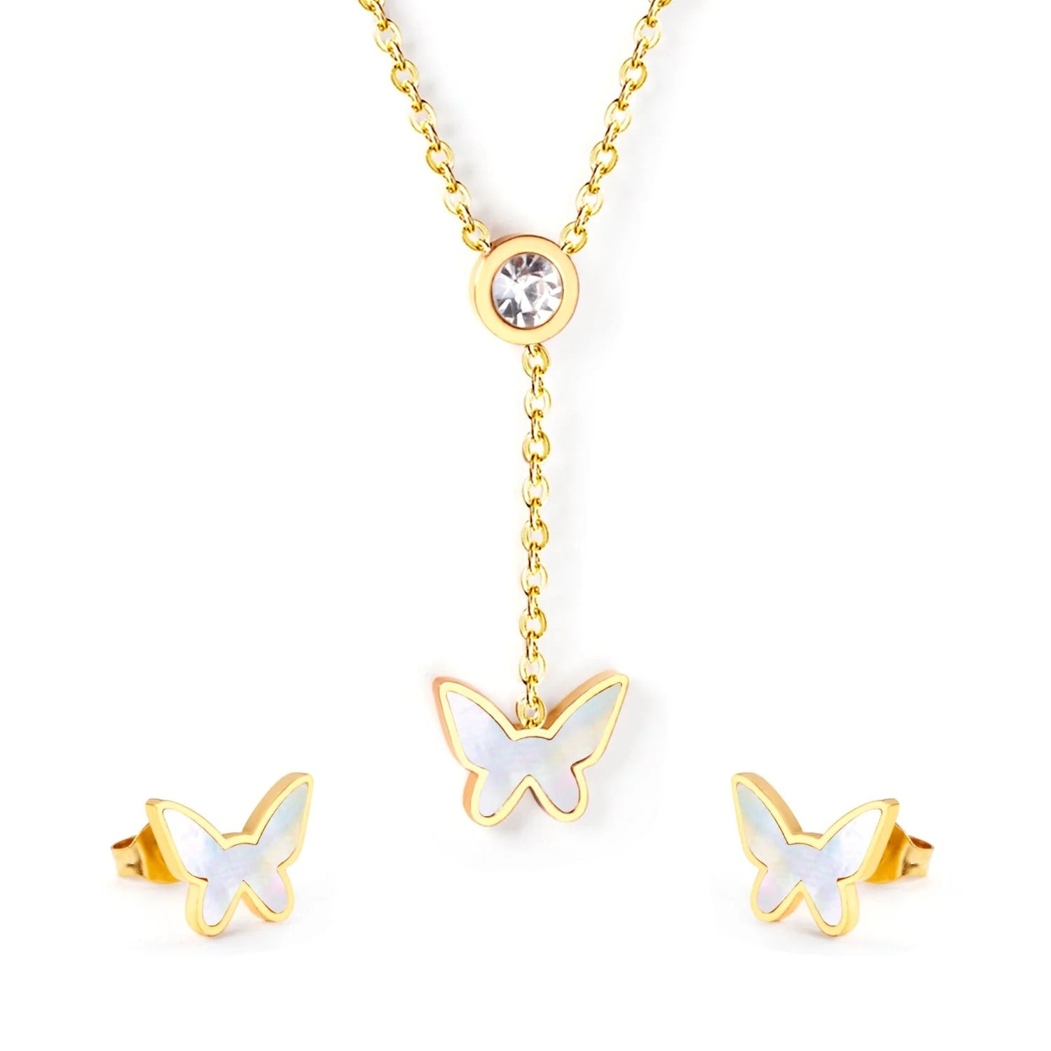 Wren Butterfly Drop Set with CZ Accent | Buy Set or Individual