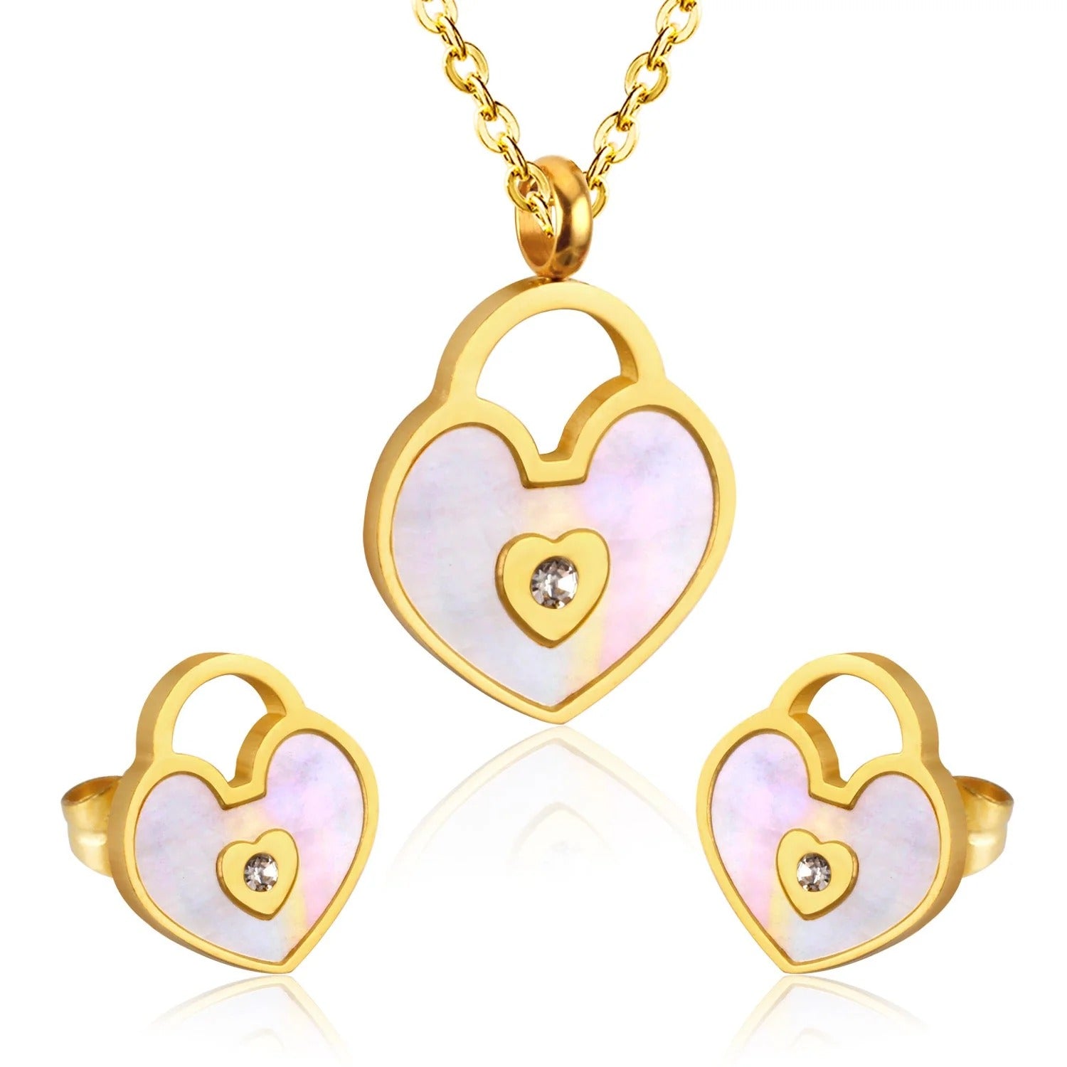 Nala Radiant Pearl Inlay Padlock Set | Buy Set or Individual