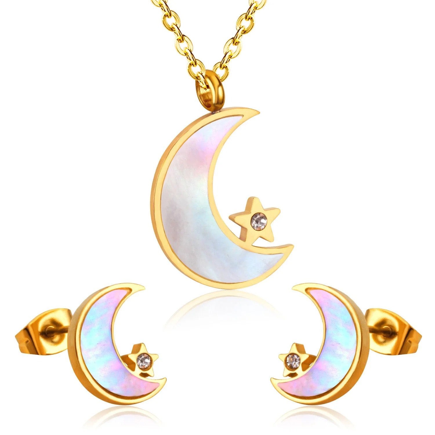 Molly Molly Celestial Pearl Moon-Star Set | Buy Set or Individual