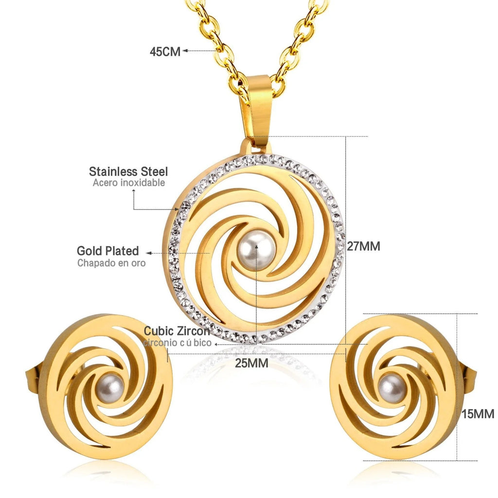 Eleanor Crystal Swirl Statement Set| Buy Set or Individual