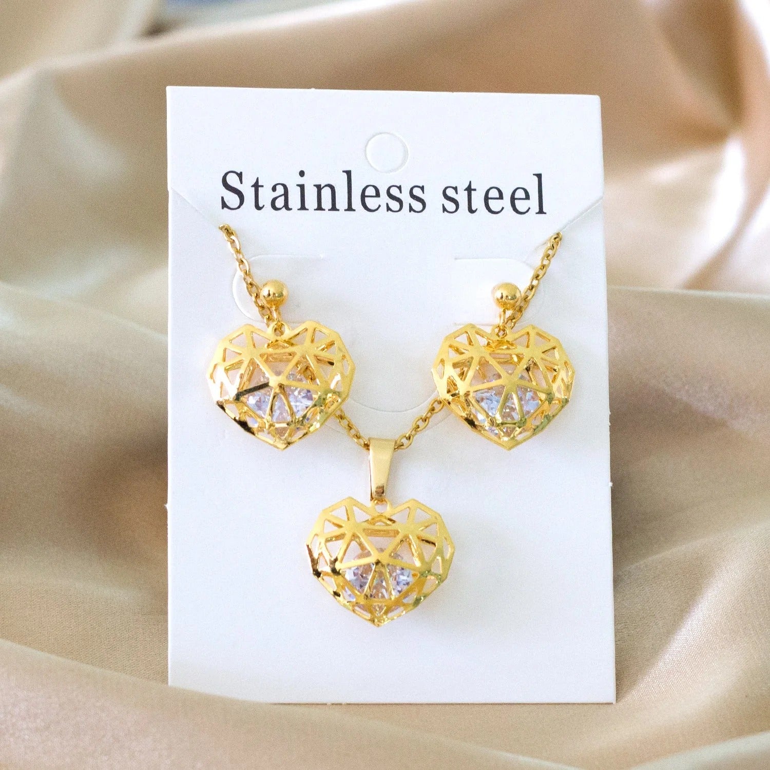 Norey Heart in Cage Crystal Set | Buy Set or Individual