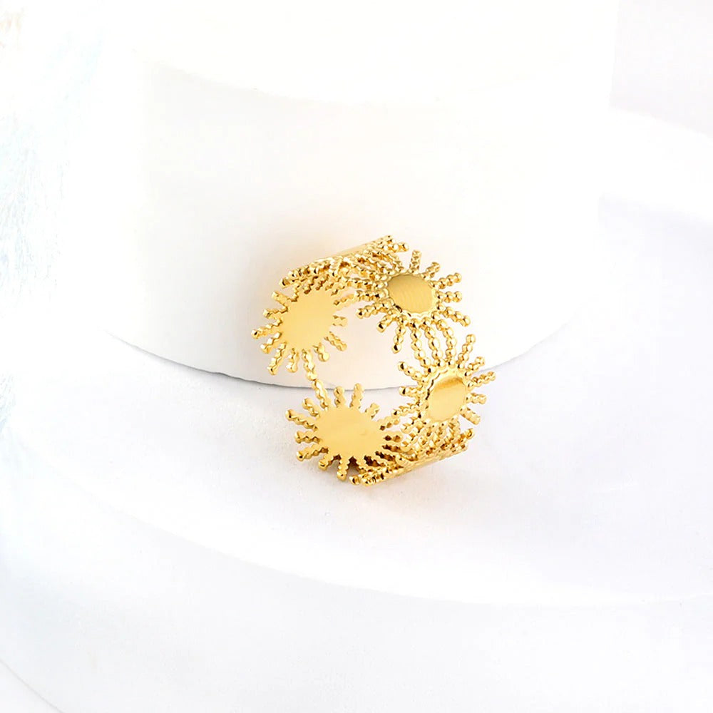 Lennon Sun Adjustable Ring | Waterproof 18K Gold