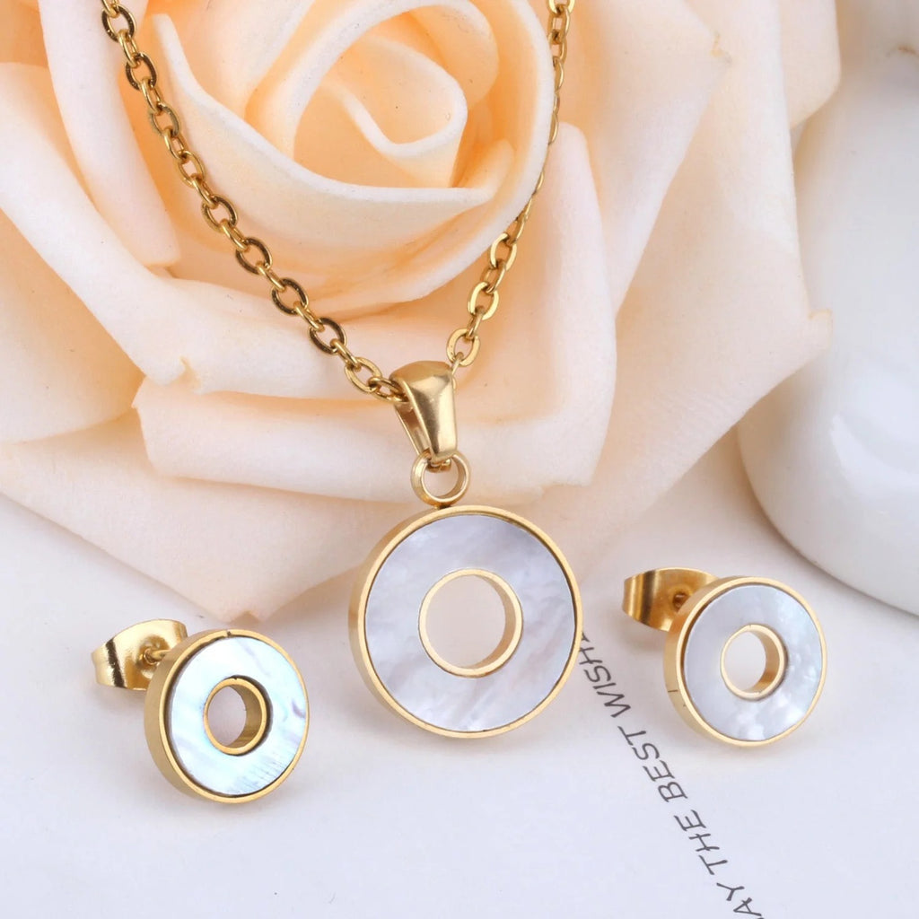 Mira Lustrous Pearl Inlay Halo Set | Buy Set or Individual