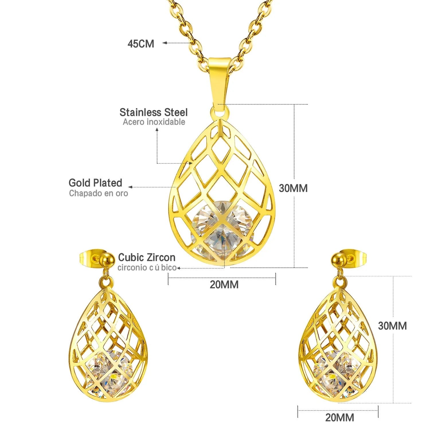 Palome Teardrop Cage Crystal Set | Buy Set or Individual