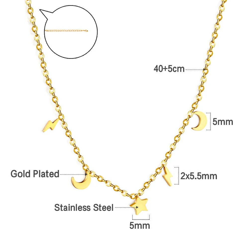 Erica Cosmic Charm Necklace | Waterproof 18k Gold