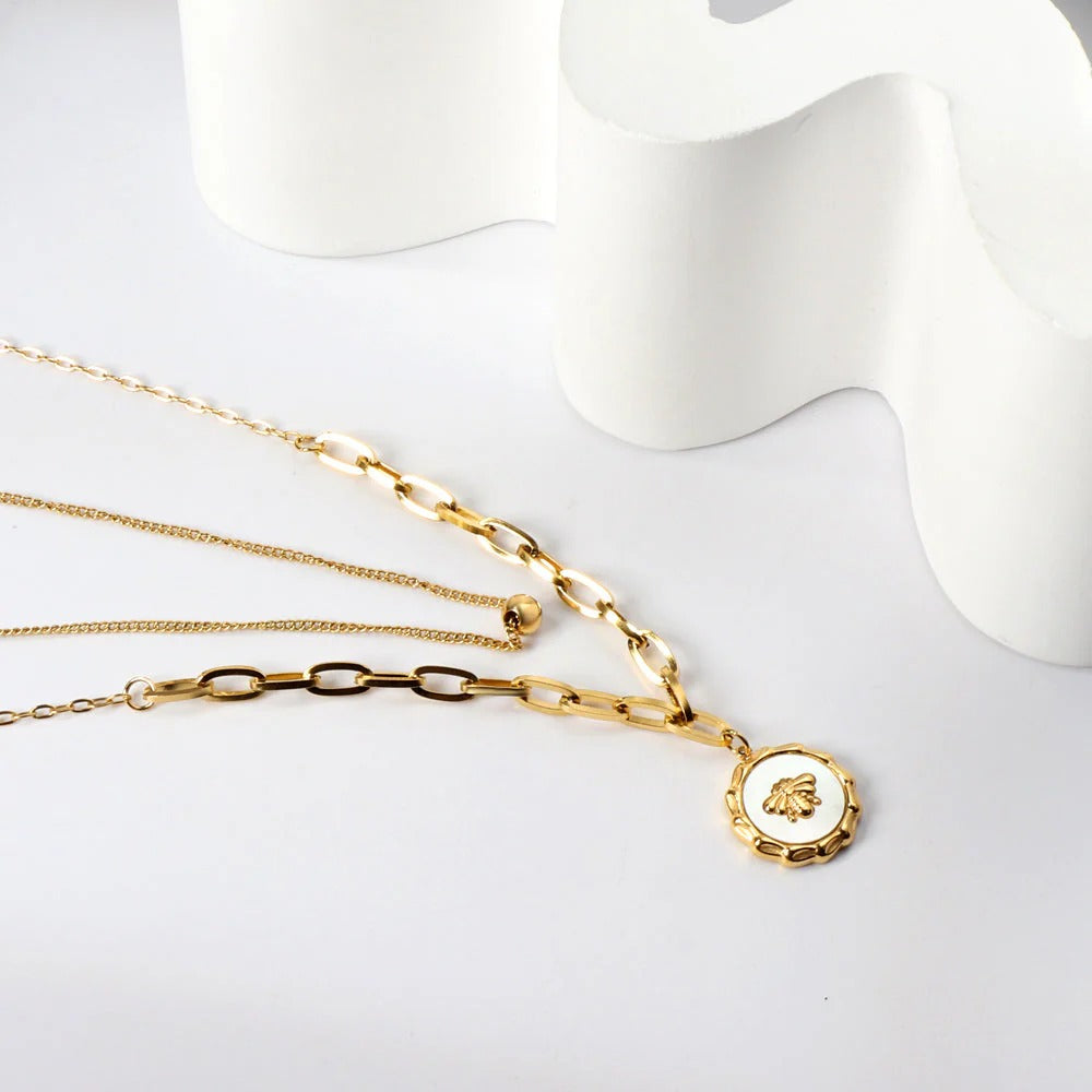 Frances Butterfly Layered Necklace | Waterproof 18k Gold
