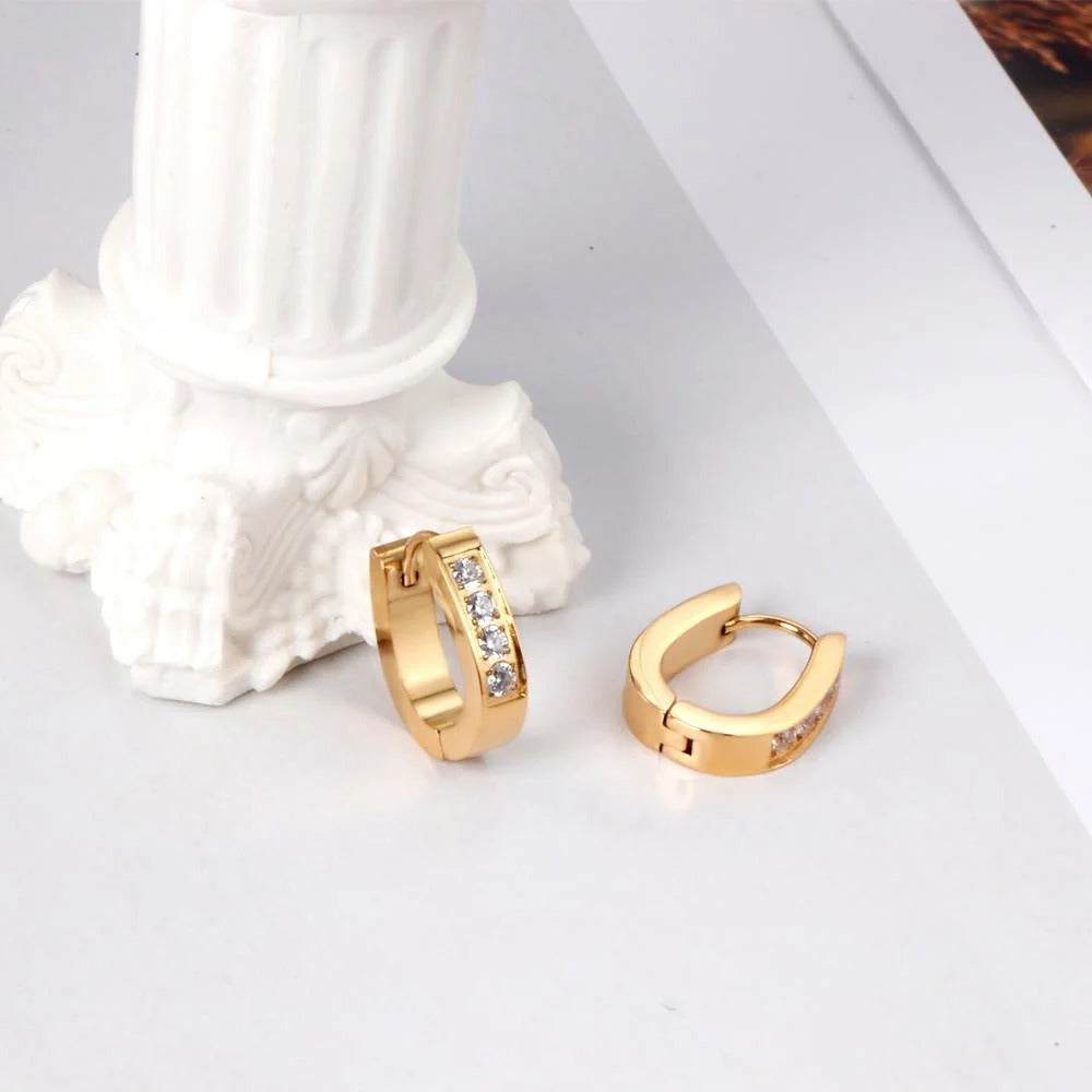 Kamila Jewel Hoops | Waterproof 18K Gold & Silver