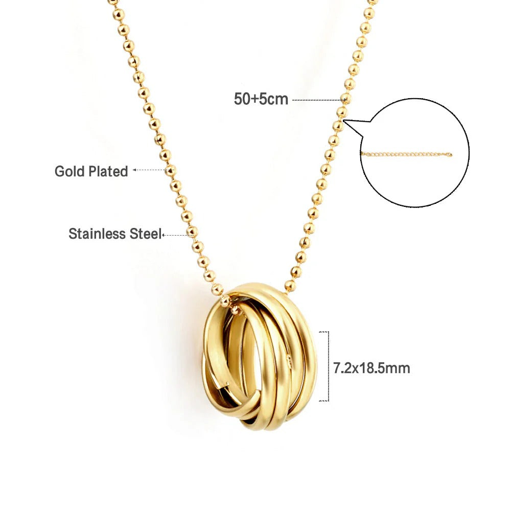 Ella Love Ring Necklace | Waterproof 18k Gold