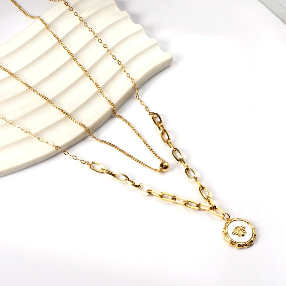 Frances Butterfly Layered Necklace | Waterproof 18k Gold
