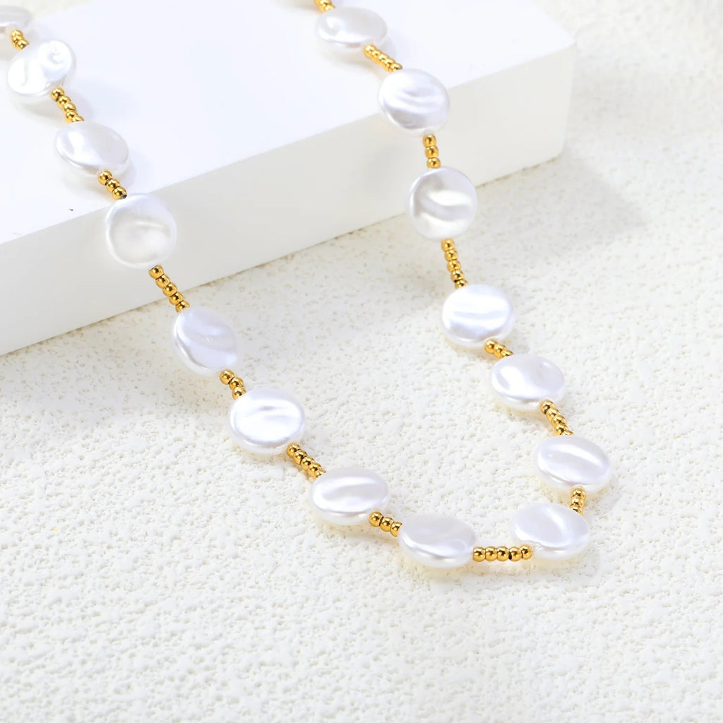 Dorothy Pearl Station Necklace | Waterproof 18k Gold & Silver