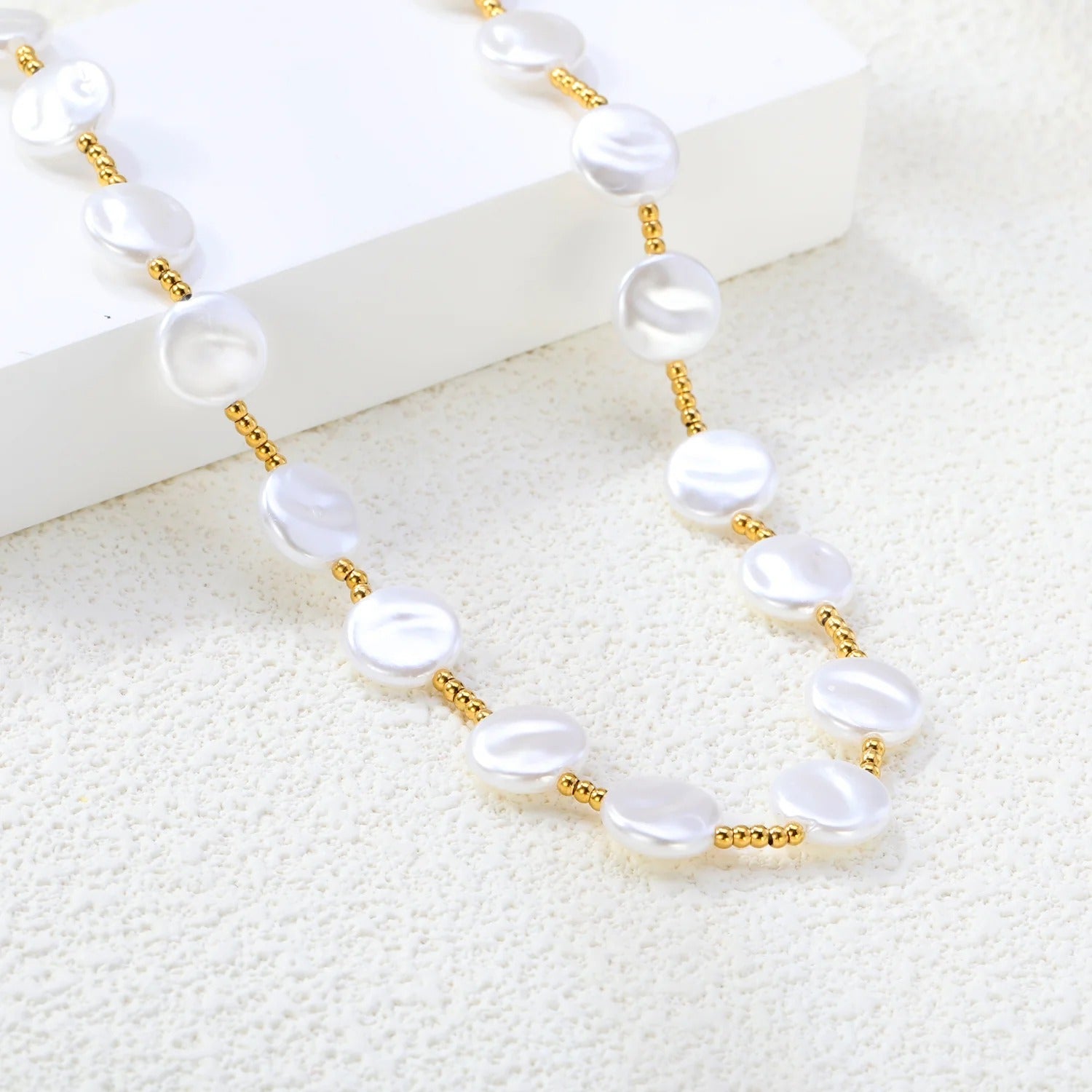 Dorothy Pearl Station Necklace | Waterproof 18k Gold & Silver