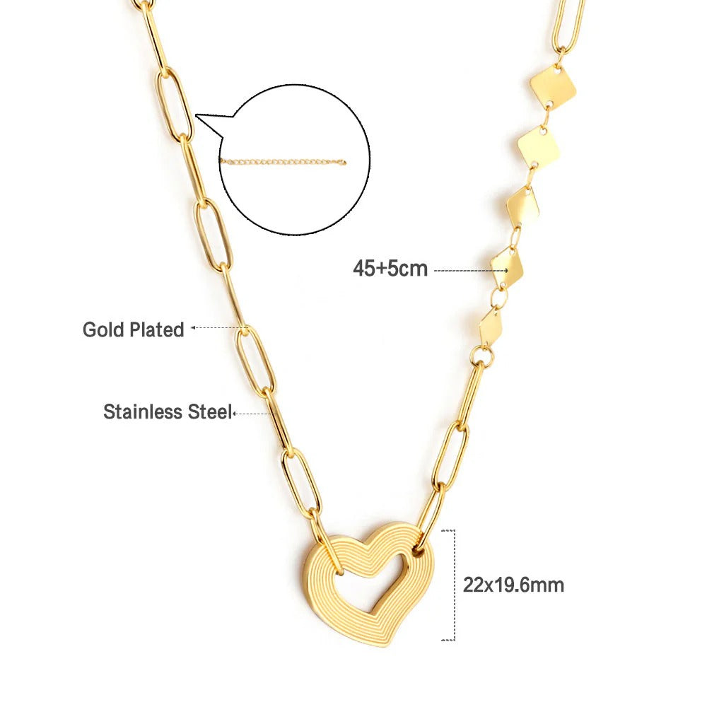 Ellie Love Heart Necklace | Waterproof 18k Gold