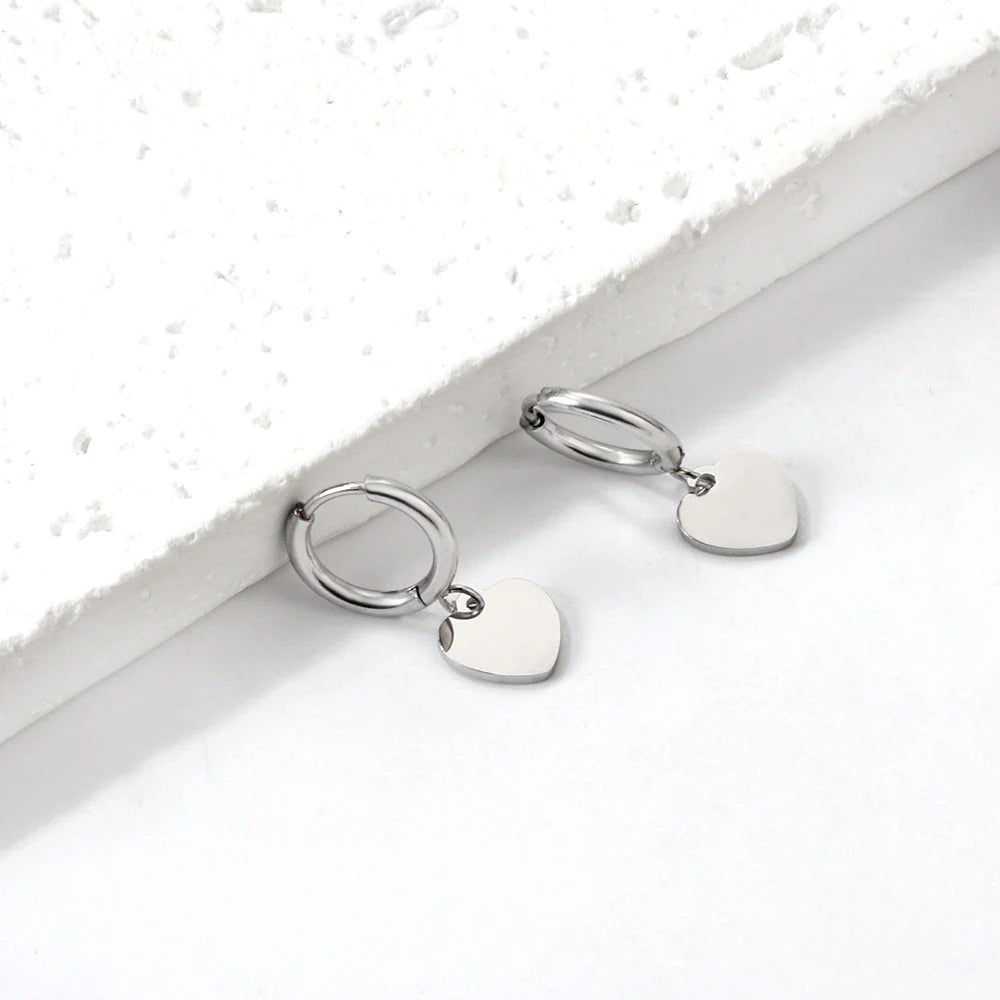 Artie Heart Hoops | Waterproof 18k Gold & Silver