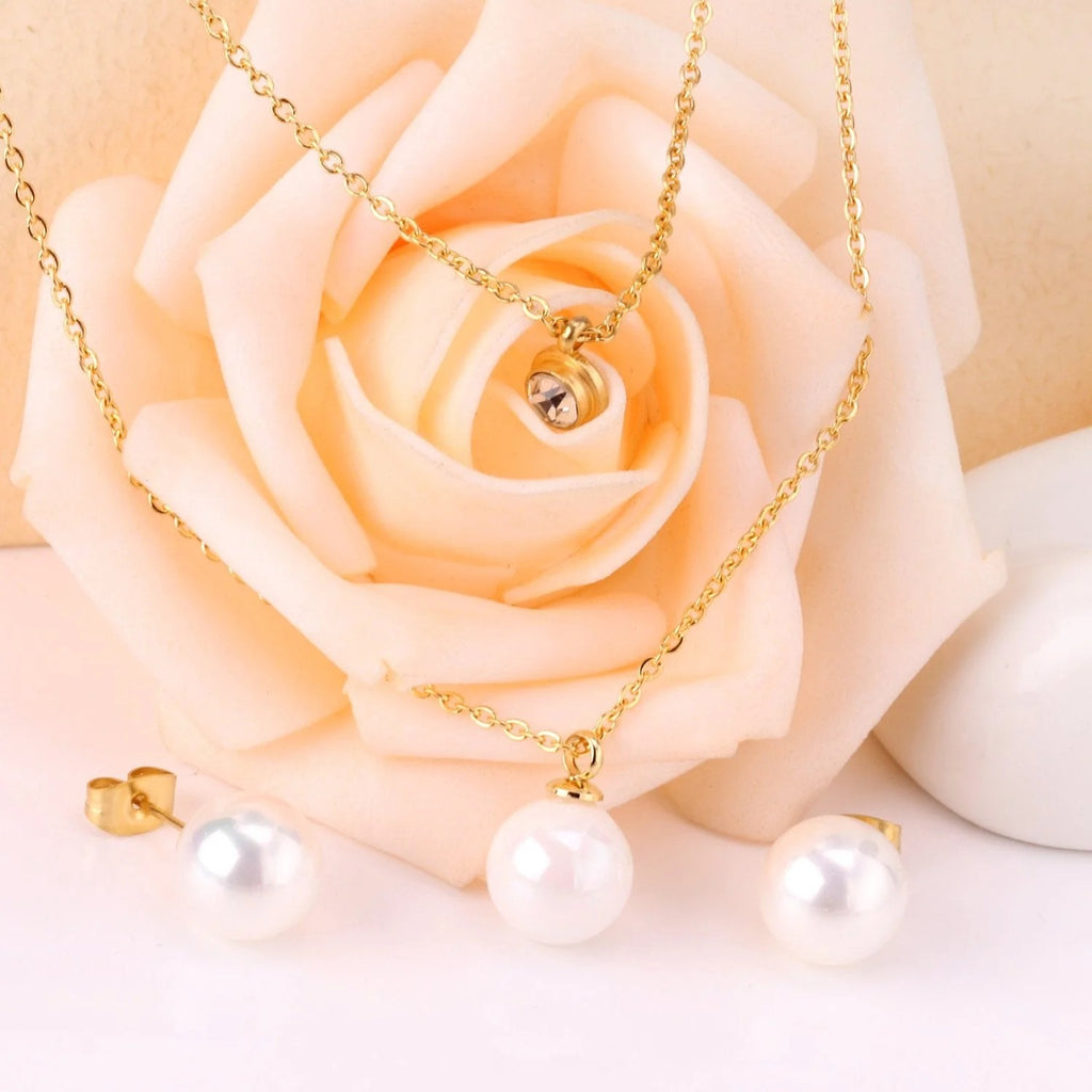 Lara Cascading Pearl & CZ Layered Set | Buy Set or Individual
