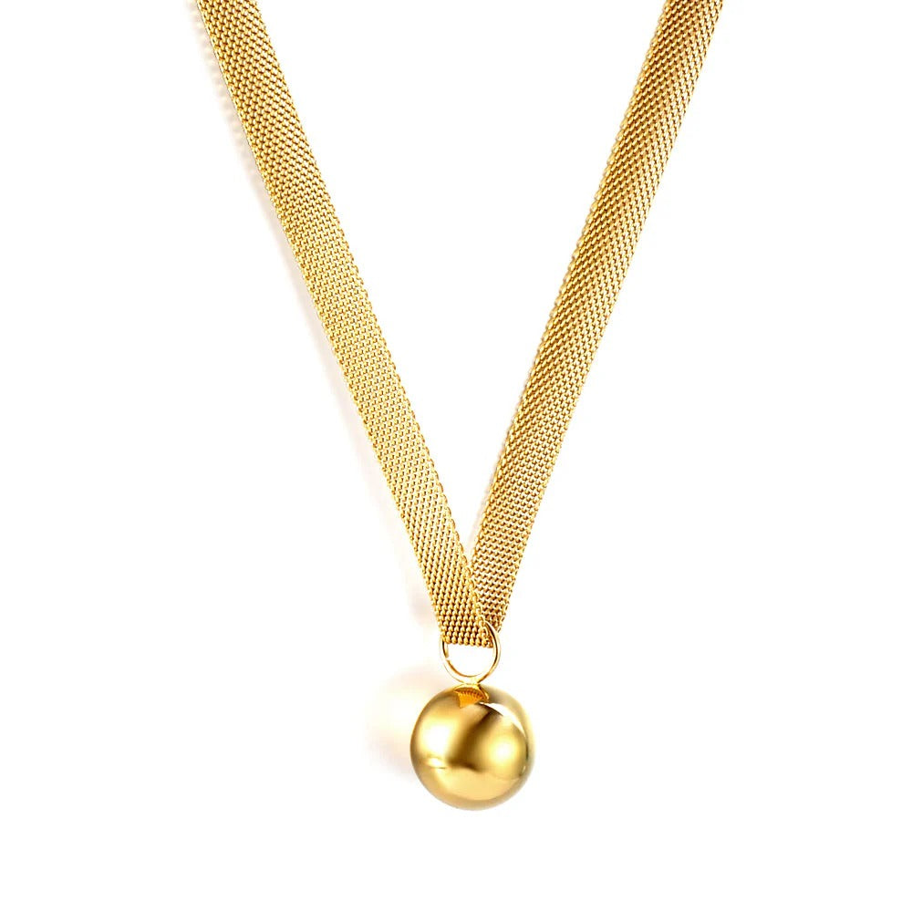 Emilia Ball Pendant Necklace | Waterproof 18k Gold & Silver